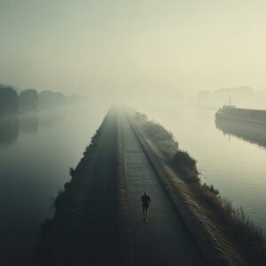 Hardlopen over de dijk