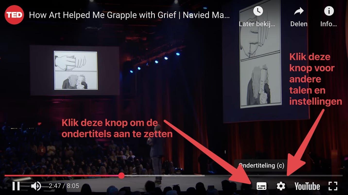 Aanzetten ondertitels