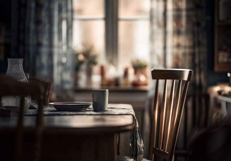 Eenzame stoel in de keuken