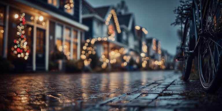 Feestverlichting in de straat