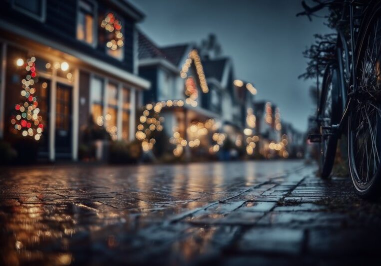 Feestverlichting in de straat