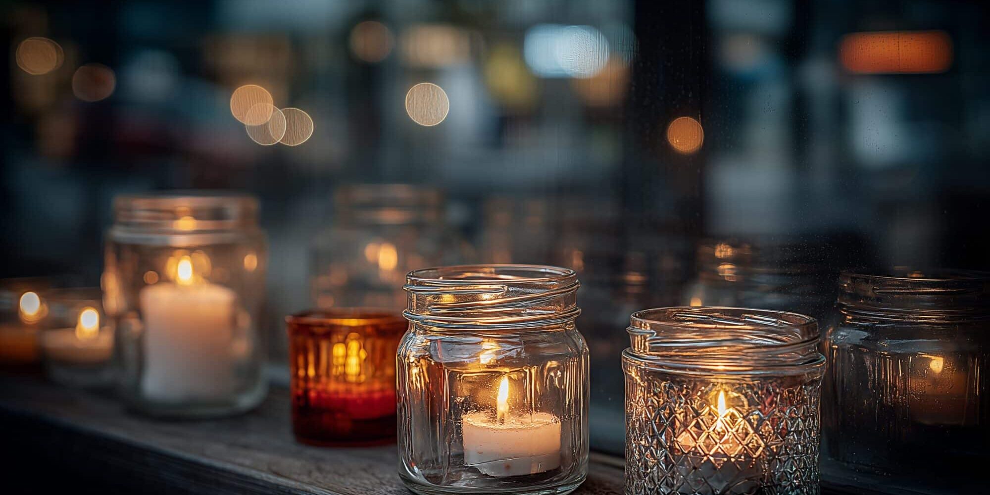 Kaarsjes in de vensterbank