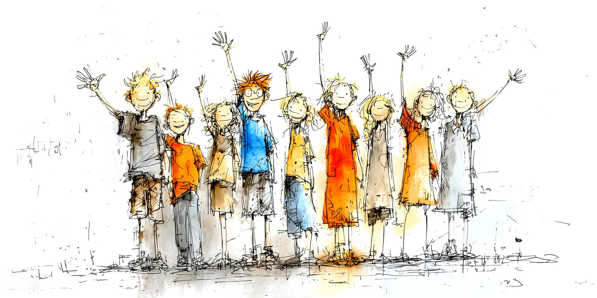 Kinderen zwaaien je uit