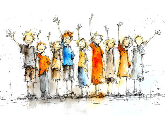 Kinderen zwaaien je uit