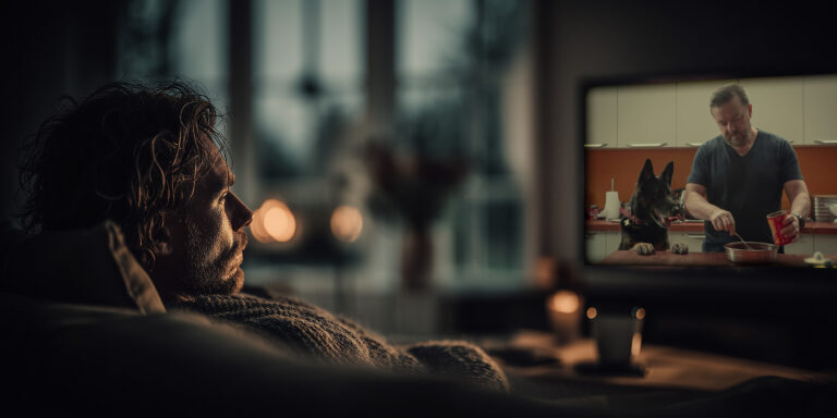 Man zit TV te kijken