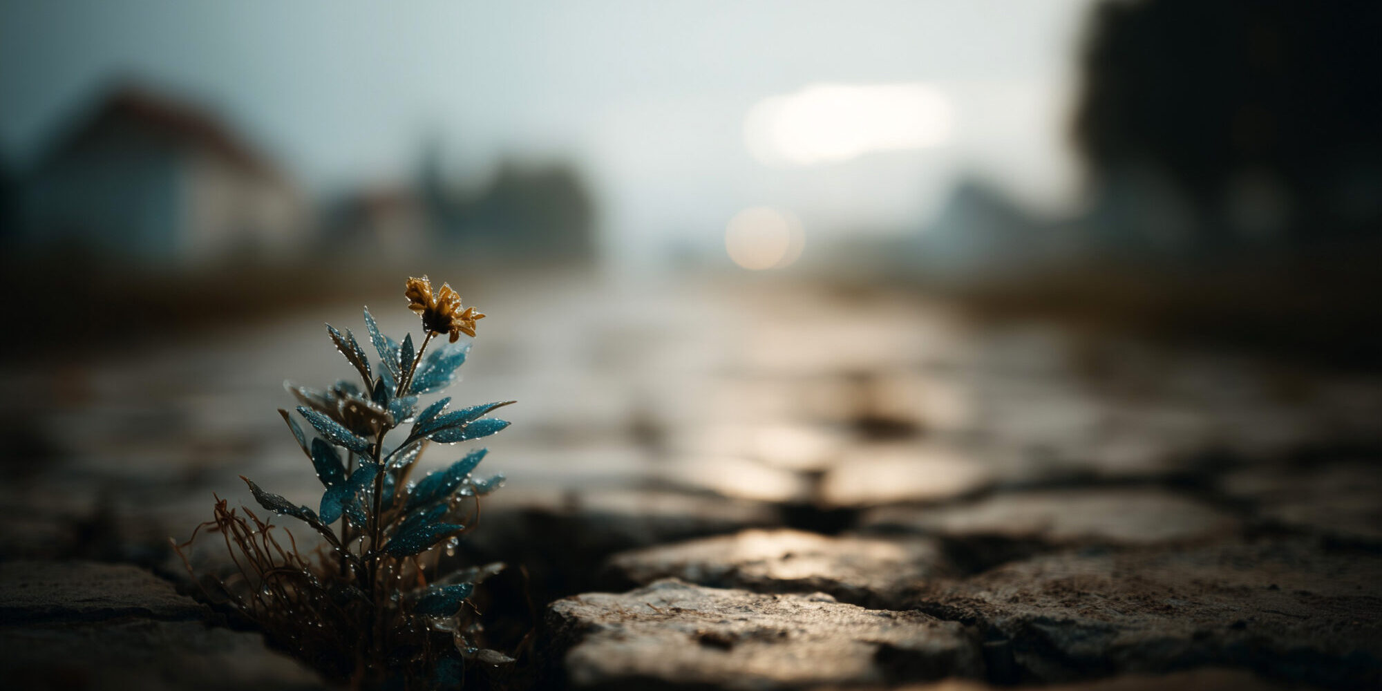 Plantje tussen de stenen