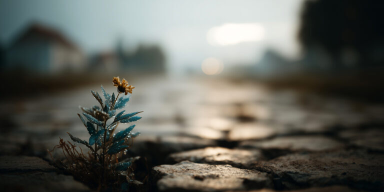 Plantje tussen de stenen