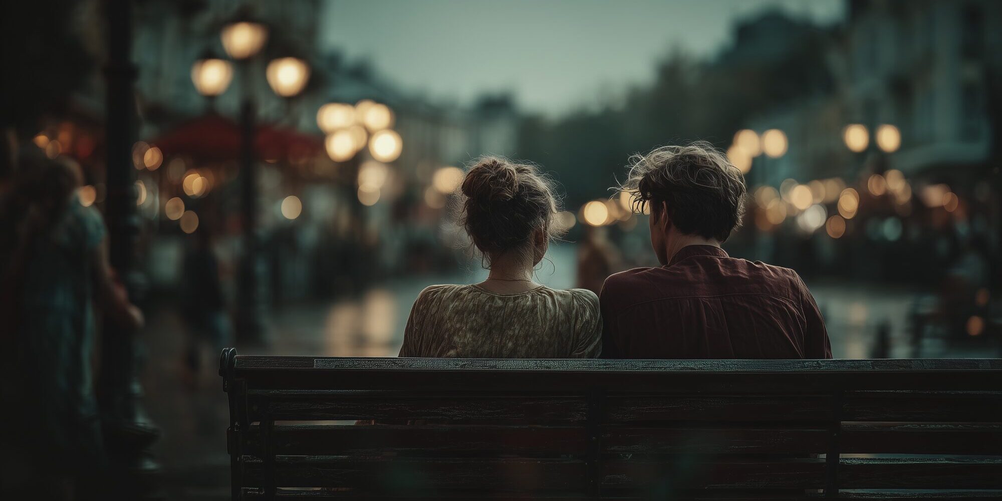 Twee mensen op een bankje