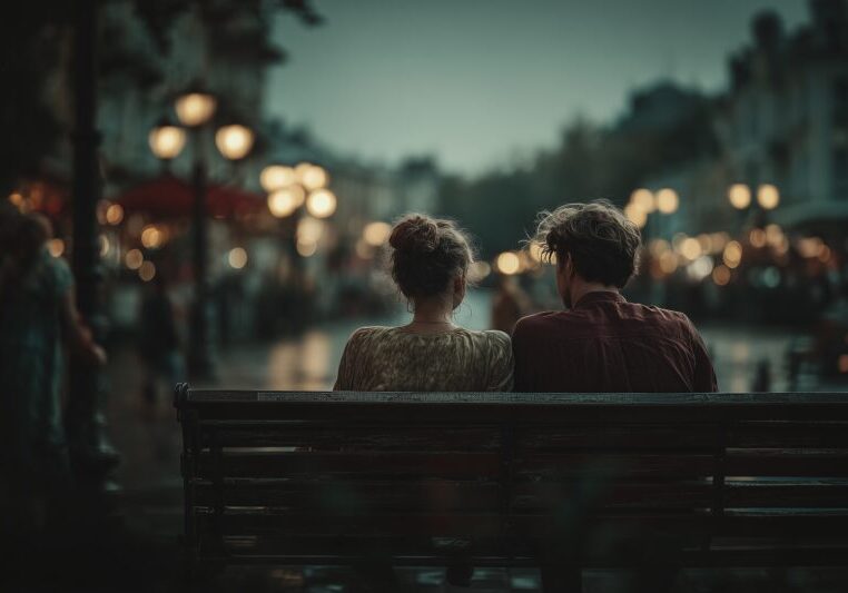 Twee mensen op een bankje