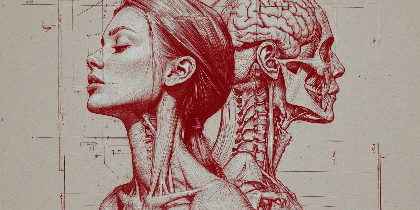 Wetenschappelijke tekeningen gezichten